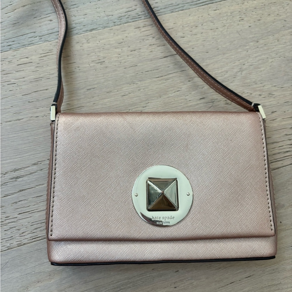 Kate Spade Saffiano Leather Crossbody (Rose Gold)